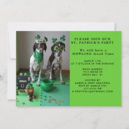 St. Patrick's Party Hunde mit Shanrocks Einladung