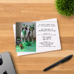 St. Patrick's Party Hunde Shamrocks Benutzerdefini Acryleinladungen