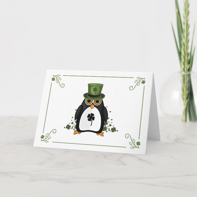 St. Patrick's Penguin Karte (Vorderseite)