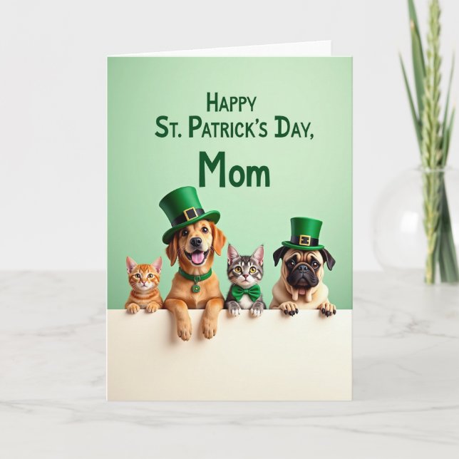 St Patricks Pets Mom Karte (Vorderseite)