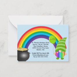 St Patricks Rainbow Gnomies LGBT Einladung Small C