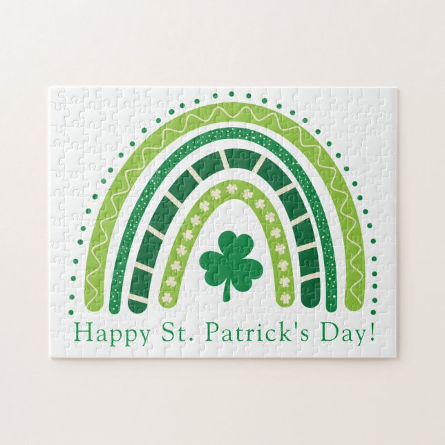 St. Patrick's Rainbow | Happy Whimsical Kleeblatt Puzzle (Horizontal)
