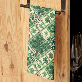 St. Patrick's Shamrocks und verflochtene keltisch Geschirrtuch