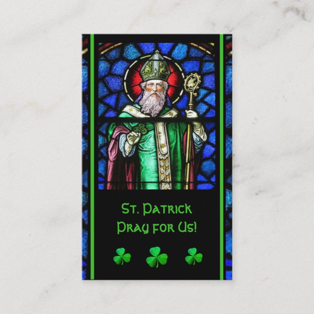 St. Patrick's Stached-Glass Gebet Heilige Karte (Vorderseite)