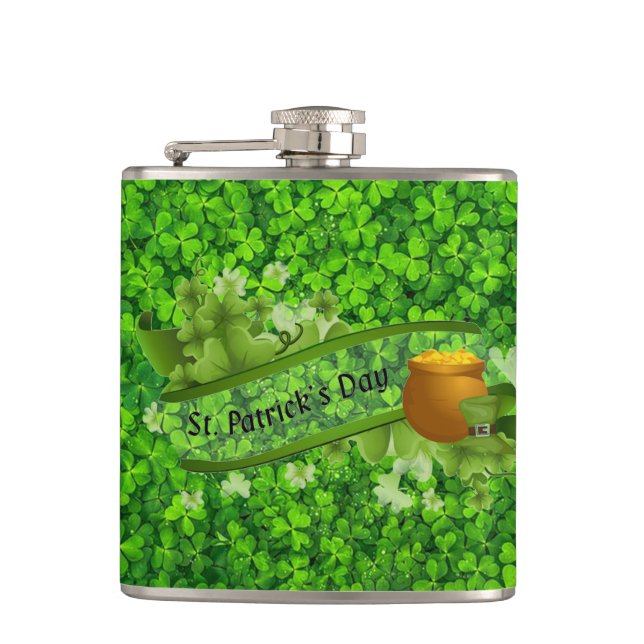 St. Patricks-Tag Flachmann (Vorderseite)
