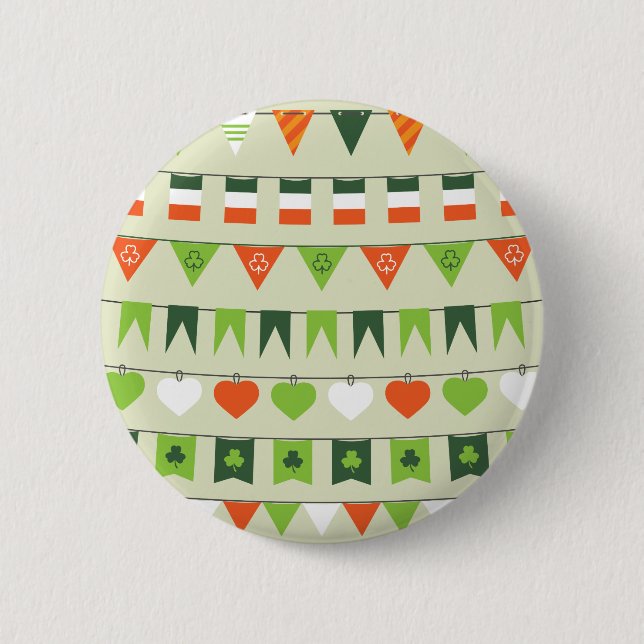 St. Patricks-Tag-Flagge Button (Vorderseite)