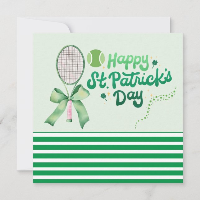 St. Patrick's Tag für Tennisspieler  Feiertagskarte (Vorderseite)