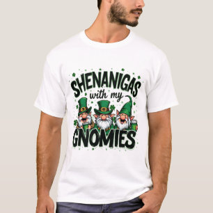 St Patricks Tag Glück Kleeblatt Leopard gnomes Iri T-Shirt