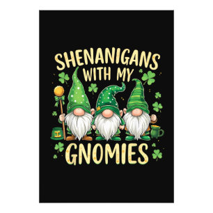 St. Patricks Tag Glückskleeblatt Gnom Fotodruck