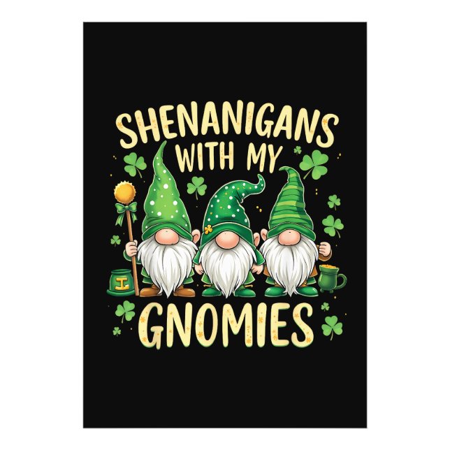 St. Patricks Tag Glückskleeblatt Gnom Fotodruck (Vorne)