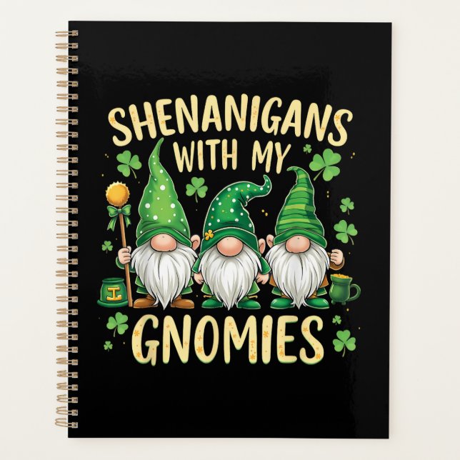 St. Patricks Tag Glückskleeblatt Gnom Planer (Vorderseite)