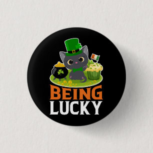 St. Patricks Tag Glückspilz Button
