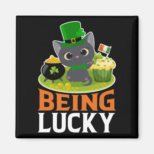 St. Patricks Tag Glückspilz Magnet (Vorne)