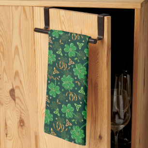St Patricks Tag Gold Trefoil Band Glückskleeblatt Geschirrtuch