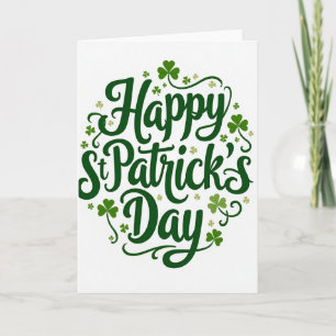 St. Patricks Tag Grüne Schriftkarte Karte