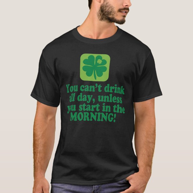 St. Patricks Tag Grünes Bier Zitat T-Shirt (Vorderseite)