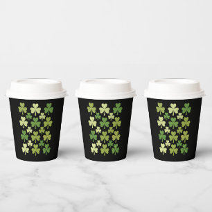St. Patricks Tag Herz Glücksklee Kleeblatt Pappbecher