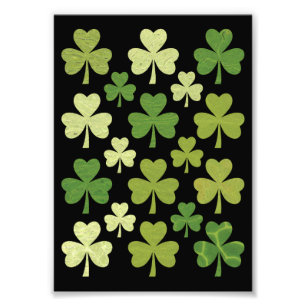 St. Patricks Tag Herz Glücksklee Shamrock Fotodruck
