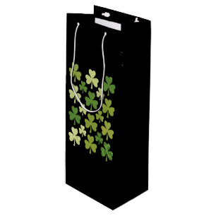 St. Patricks Tag Herz Glücksklee Shamrock  Geschenktüte Für Weinflaschen