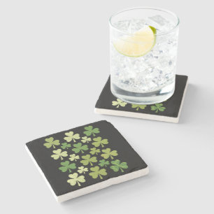 St. Patricks Tag Herz Glücksklee Shamrock Steinuntersetzer