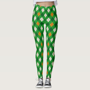 St. Patricks Tag Irisch gefärbter Argyle Leggings