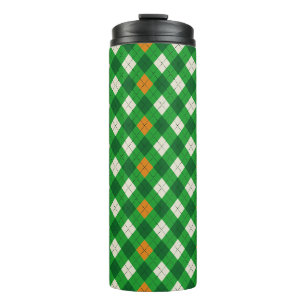 St. Patricks Tag Irisch gefärbter Argyle Thermosbecher