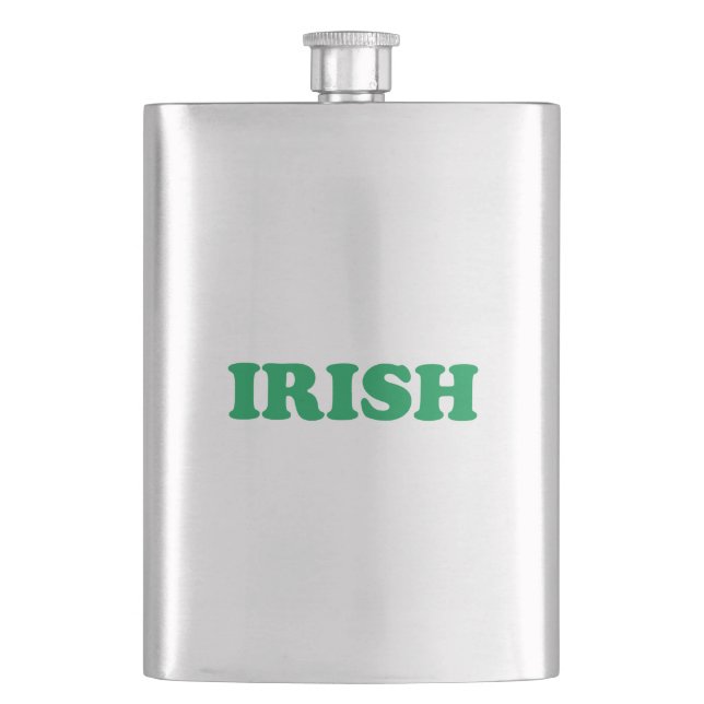 St. Patricks Tag Irische Grüne Buchstaben Flachmann (Vorderseite)