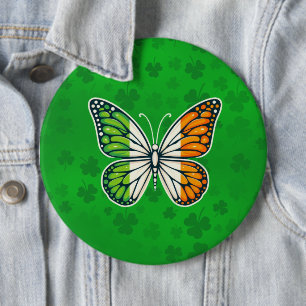 St. Patricks Tag Irische Schmetterling Button