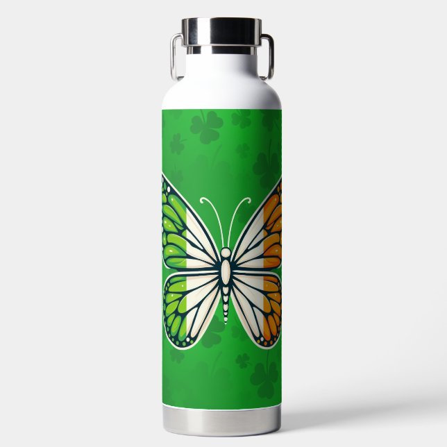 St. Patricks Tag Irische Schmetterling Trinkflasche (Vorderseite)