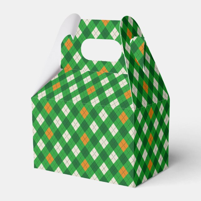 St. Patricks Tag Irischer farbiger Argyle Geschenkschachtel (Vorderseite)