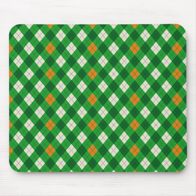 St. Patricks Tag Irischer farbiger Argyle Mousepad (Vorne)