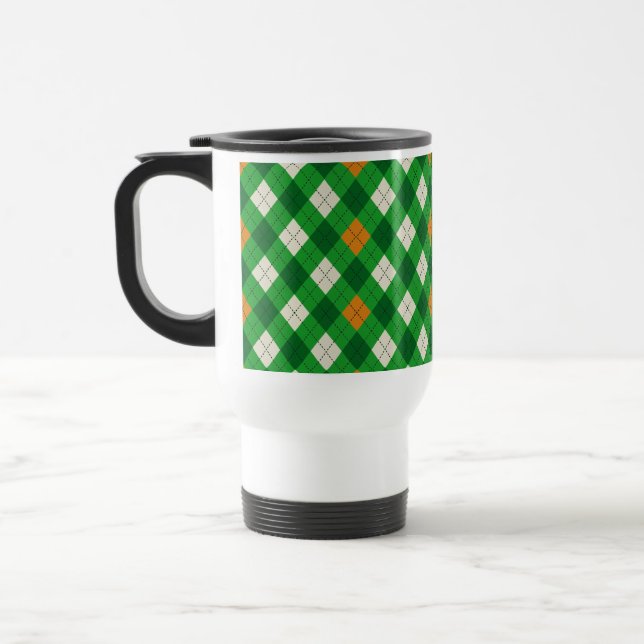 St. Patricks Tag Irischer farbiger Argyle Reisebecher (Links)