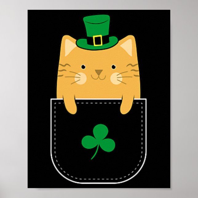 St. Patricks Tag Irischer Katzenliebhaber  Poster (Vorne)