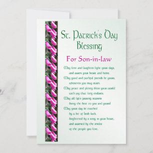 St. Patricks Tag Irischer Segen für Schwiegersohn Feiertagskarte