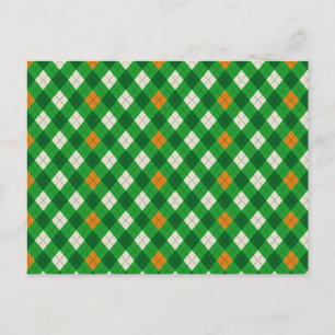 St. Patricks Tag Irisches farbiges Argyle Postkarte