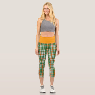 St. Patricks Tag Irland Flagge kariert gefärbt Capri Leggings