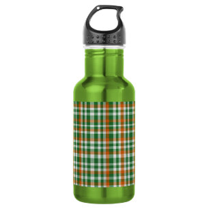 St. Patricks Tag Irland Flagge kariert gefärbt Edelstahlflasche