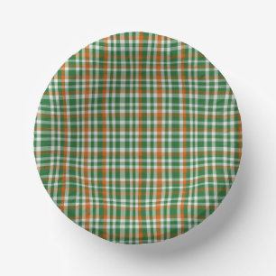 St. Patricks Tag Irland Flagge kariert Pappteller