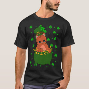 St. Patricks Tag Katze Kleeblatt St. Patricks Tag T-Shirt