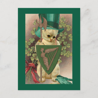 St. Patricks Tag Katze Postkarte