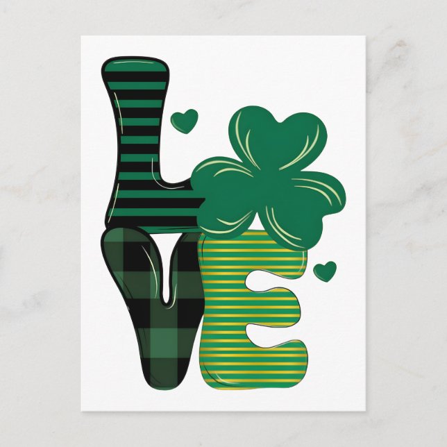 St. Patricks Tag Liebe Feiertagspostkarte (Vorderseite)