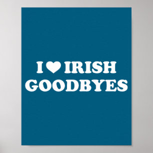 St Patricks Tag Liebe irische Abschiede Herz irisc Poster