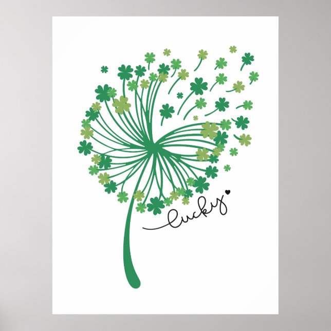 St. Patricks Tag Löwenzahn Glückspilz Poster (Vorne)