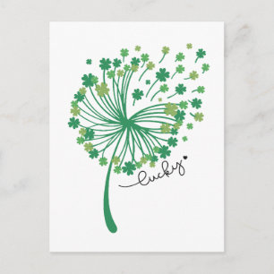 St. Patricks Tag Löwenzahn Glückspilz Postkarte
