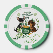 St. Patricks Tag "Pfote aus Gold" Poker Chip