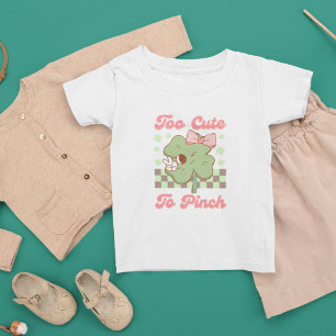 St Patricks Tag Retro Glück irische Klee niedliche Baby T-shirt