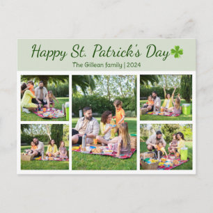 St. Patricks-Tag Shamrocks Familienfoto Collage Feiertagspostkarte