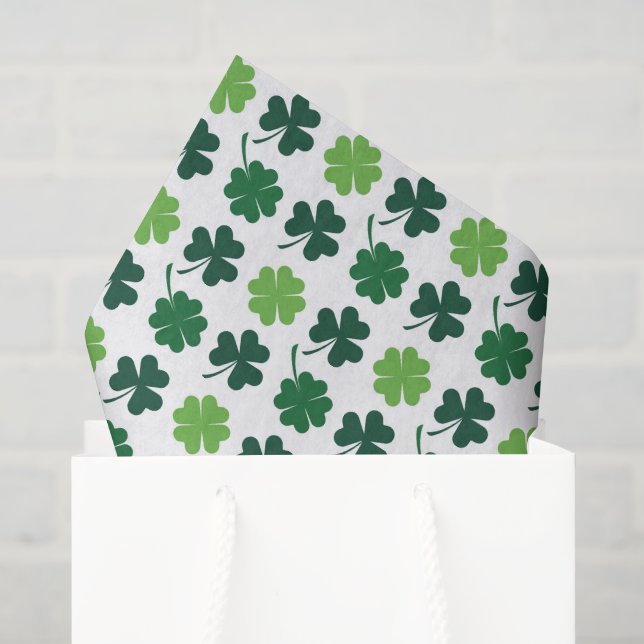St. Patricks Tag Shamrocks Vierblattklee  Seidenpapier (Geschenktüte)