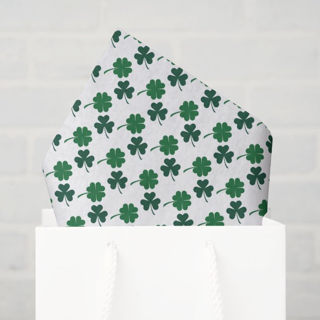 St. Patricks Tag Shamrocks vierblättriges Kleeblat Seidenpapier (Geschenktüte)