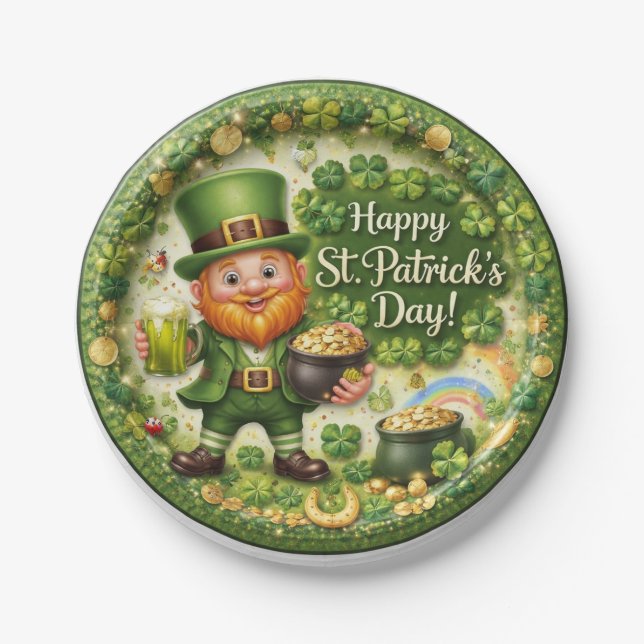 St. Patricks-Tag-Teller Pappteller (Vorderseite)